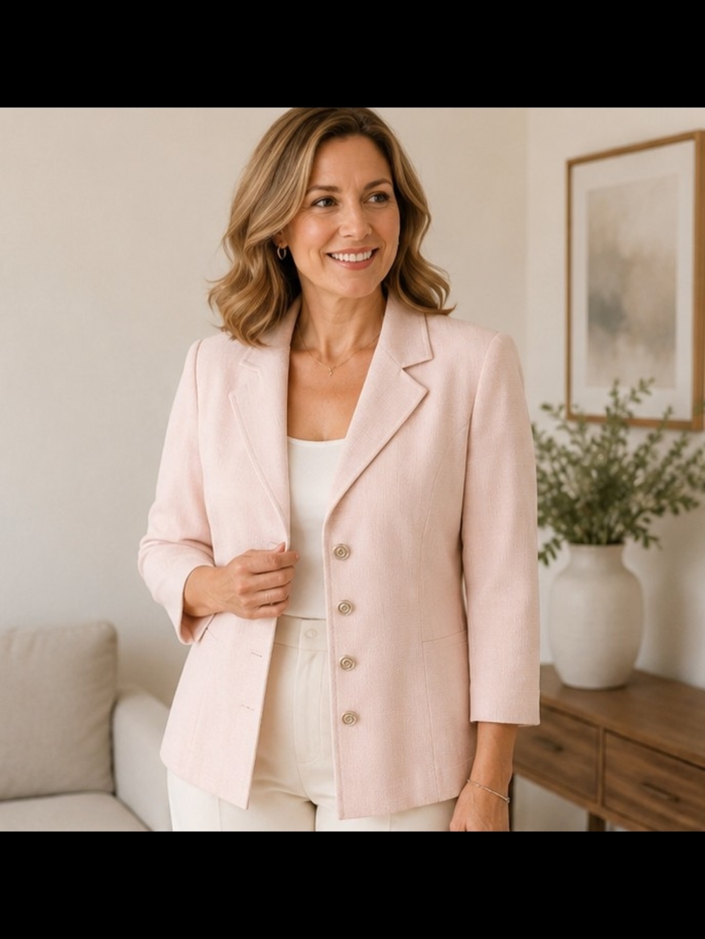 John Meyer of Norwich Blush Pink Textured Blazer|Size 18W| Classic Career Jacket